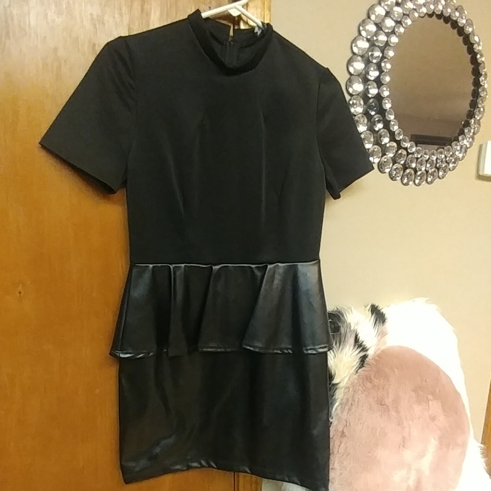 Black peplum dress